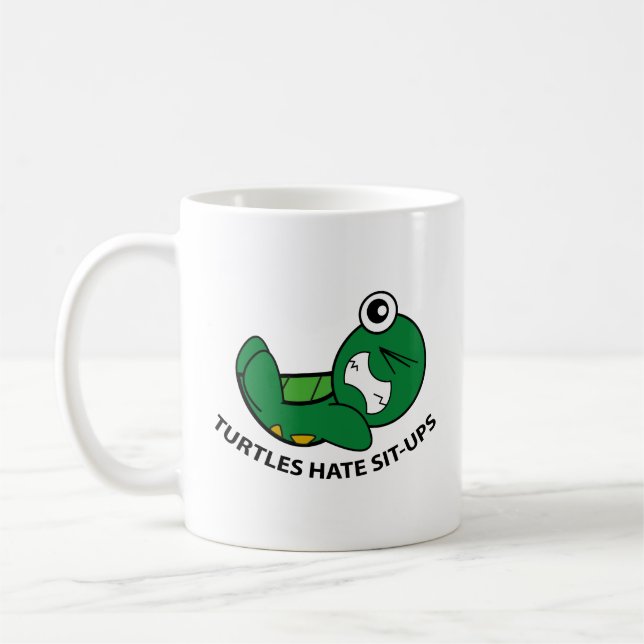 Tortues Hate Sit-Ups Café Mug (Gauche)