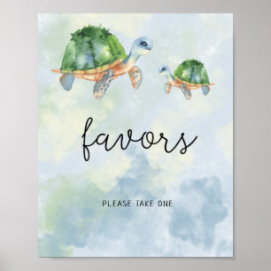 Tortues marines - Affiche de faveurs