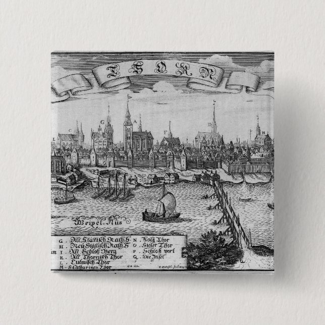 Torun, Poland 2 Inch Square Button (Front)