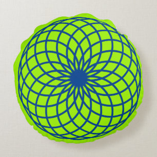 Torus bleu sur la chaux Coussin de méditation vert