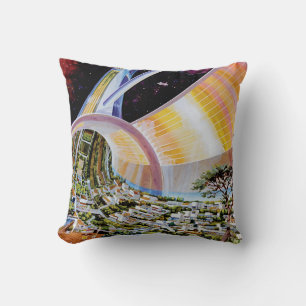 Torus Space Station Habitat Colony Artist Concept Throw Pillow