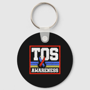 Tos Awareness Ribbon Thoracic Outlet Syndrome Supp Keychain