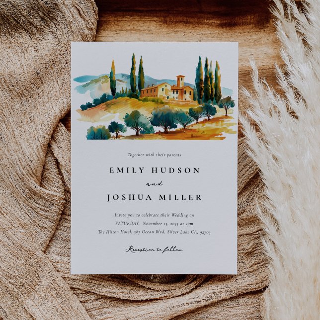 Toscana Landscape Italian Wedding Invitation (Creator Uploaded)