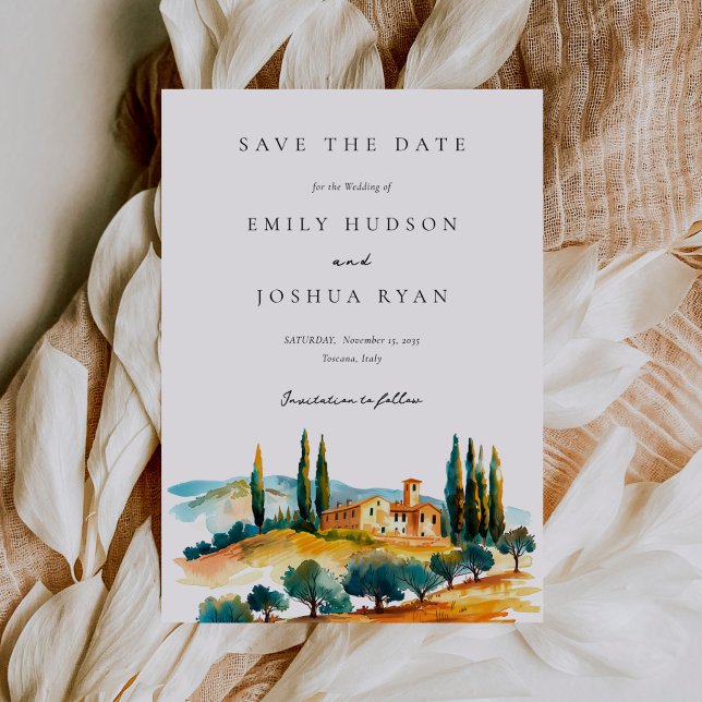 Toscana Landscape Italian Wedding Save The Date (Creator Uploaded)