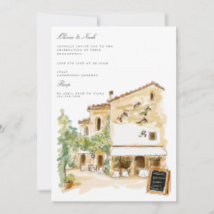 Toscane aquarelle Fiançailles italien Invitation