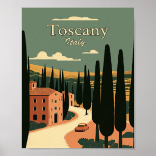 Toscane Italie Poster minimaliste Vintage voyage