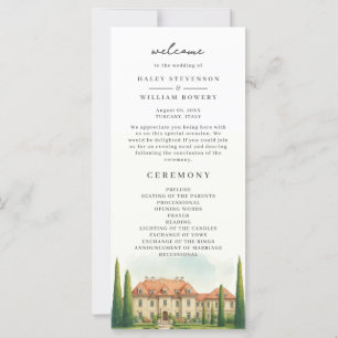 Toscane Italien Villa Aquarelle Programme de maria