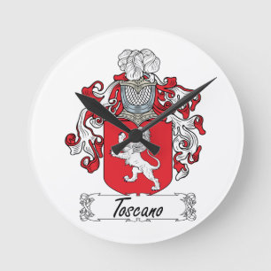 Toscano Family Crest Round Clock