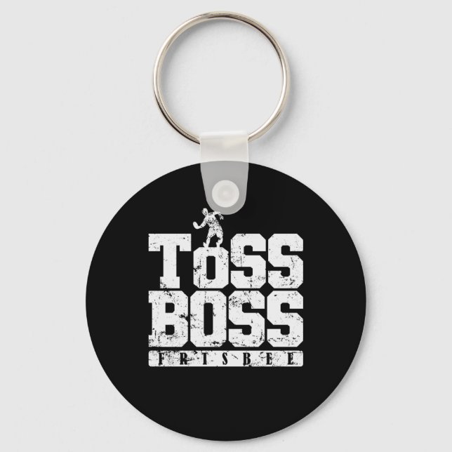 Toss Boss Frisbee Sport am Strand Keychain (Front)