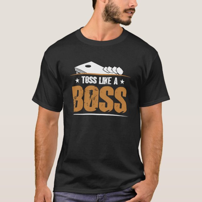 Toss Like A Boss Cornhole Players  Cornhole Design T-Shirt (Front)
