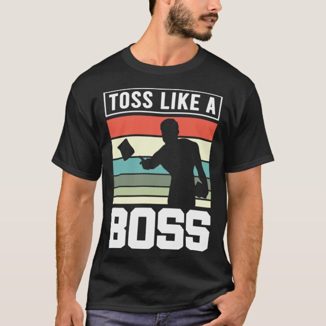 Toss Like A Boss Cornhole Players  Cornhole Design T-Shirt (Front)