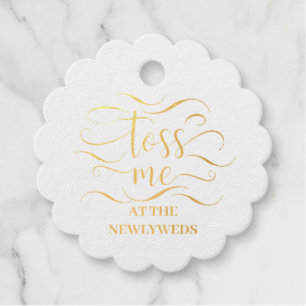 Toss Me At The Newlyweds Wedding Favour Tags