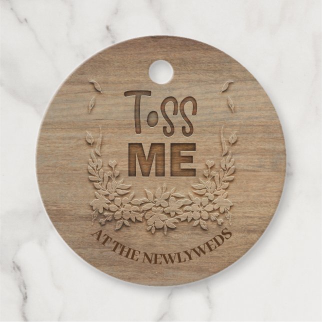 Toss Me Petals Wedding Favour Tags (Front)