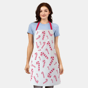Tossed Candy Cane Christmas Apron