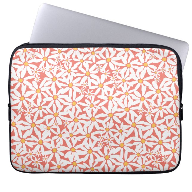 Tossed Daisy - Coral Electronics Bag (Front)