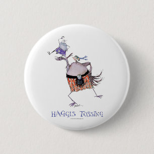tossing the haggis 2 inch round button