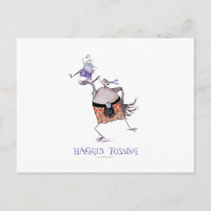 tossing the haggis postcard