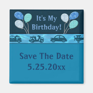Total Birthday Boy In Blue Save Date Magnet