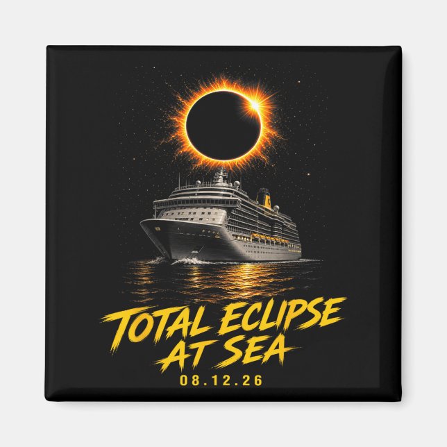 Total Eclipse At Sea 08 12 26 Solar Totality Magnet (Front)
