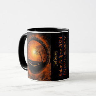 Total Eclipse of The Sun GPS Coordinates Name Mug