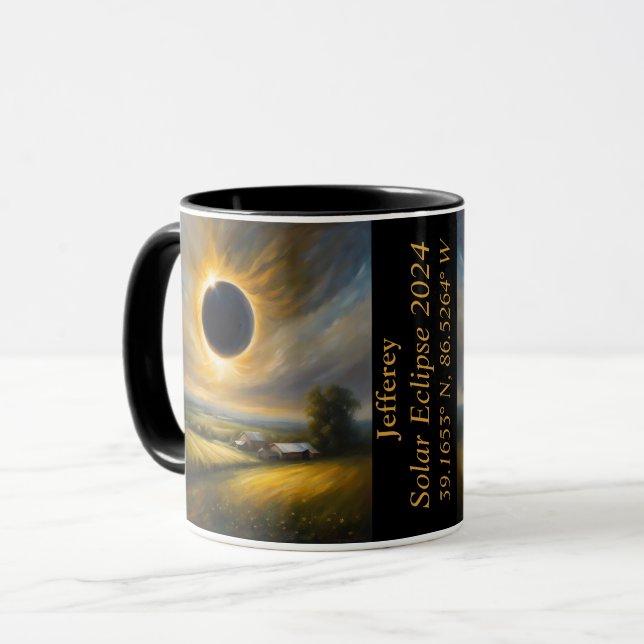Total Eclipse of The Sun GPS Coordinates Name Mug (Front Left)