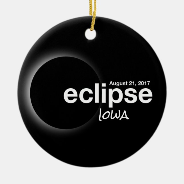 Total Eclipse Solar 2017 - Iowa Ceramic Ornament (Front)