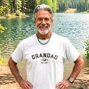 Total Grands Black Varsity Grandad Est Year Legacy T-Shirt