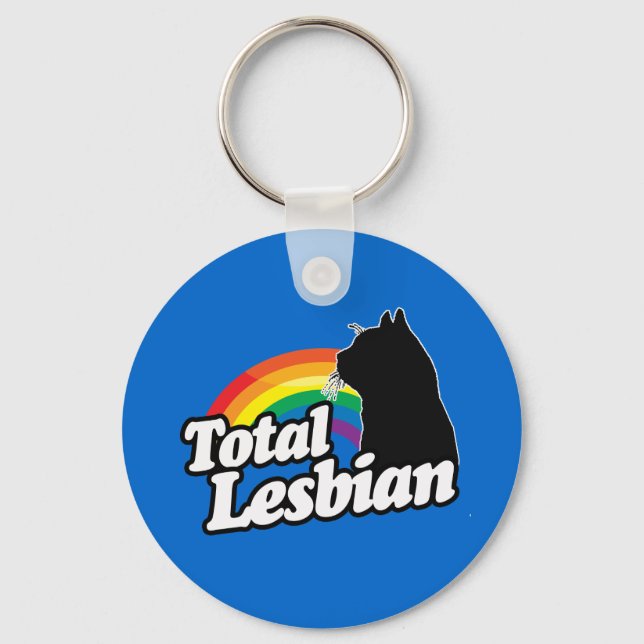 TOTAL LESBIAN CAT -.png Keychain (Front)