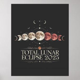 Total Lunar Eclipse 2025 Astronomy Northwest USA  Poster