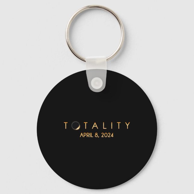 Total Solar Eclipse 04 08 2024 Totality  Keychain (Front)