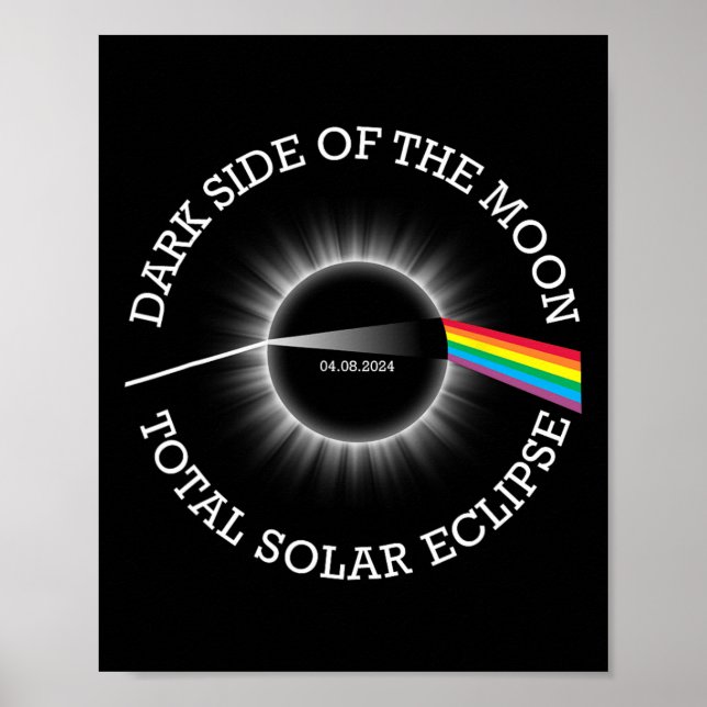 Total Solar Eclipse 04 08 24 Rainbow Totality Dark Poster (Front)