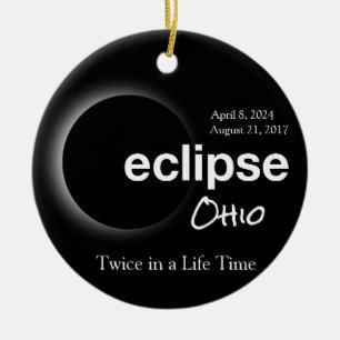 Total Solar Eclipse 2017 2024 - Ohio Ceramic Ornament