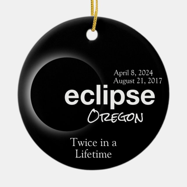 Total Solar Eclipse 2017 2024 - Oregon Ceramic Ornament (Front)