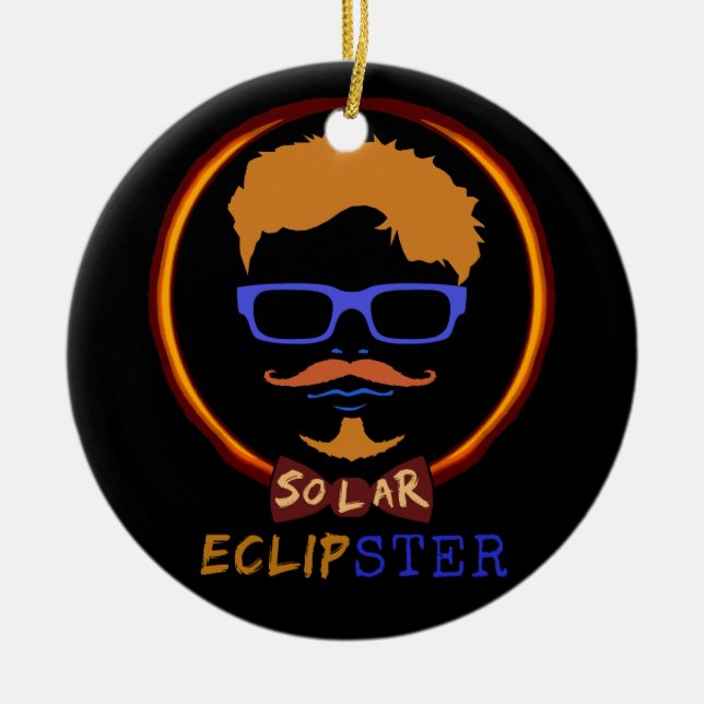 Total Solar Eclipse 2017 Funny Hipster Custom Text Ceramic Ornament (Front)