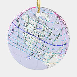 Total Solar Eclipse 2017 Global Path Ceramic Ornament