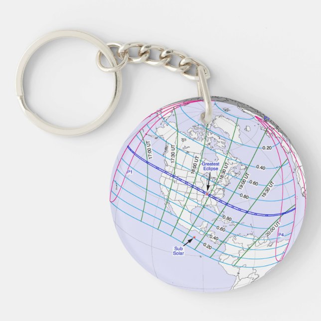 Total Solar Eclipse 2017 Global Path Keychain (Front)