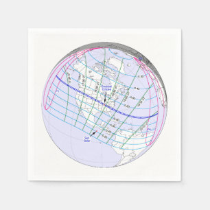 Total Solar Eclipse 2017 Global Path Napkin