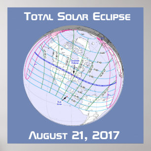 Total Solar Eclipse 2017 Global Path Poster