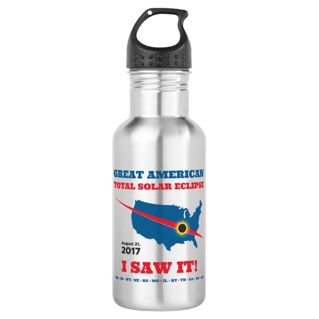 Total Solar Eclipse - 2017 - I saw it! 532 Ml Water Bottle (Front)
