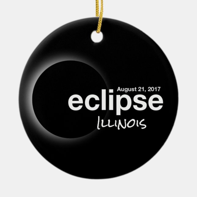 Total Solar Eclipse 2017 - Illinois Ceramic Ornament (Front)