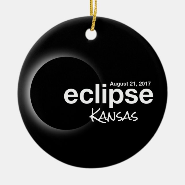 Total Solar Eclipse 2017 - Kansas Ceramic Ornament (Front)