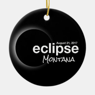 Total Solar Eclipse 2017 - Montana Ceramic Ornament