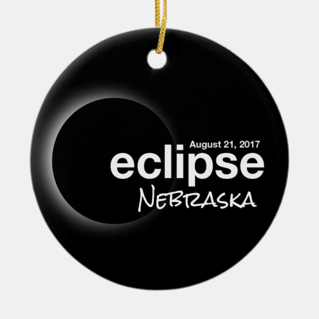 Total Solar Eclipse 2017 - Nebraska Ceramic Ornament (Front)