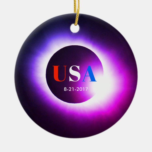 Total Solar Eclipse 2017 - USA Ceramic Ornament (Front)