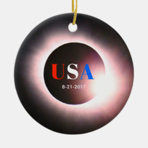 Total Solar Eclipse 2017 - USA Ceramic Ornament