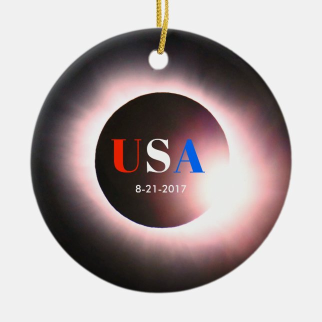 Total Solar Eclipse 2017 - USA Ceramic Ornament (Front)