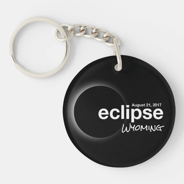 Total Solar Eclipse 2017 - Wyoming Keychain (Front)