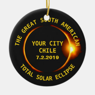 Total Solar Eclipse 2019 Chile, South America Ceramic Ornament