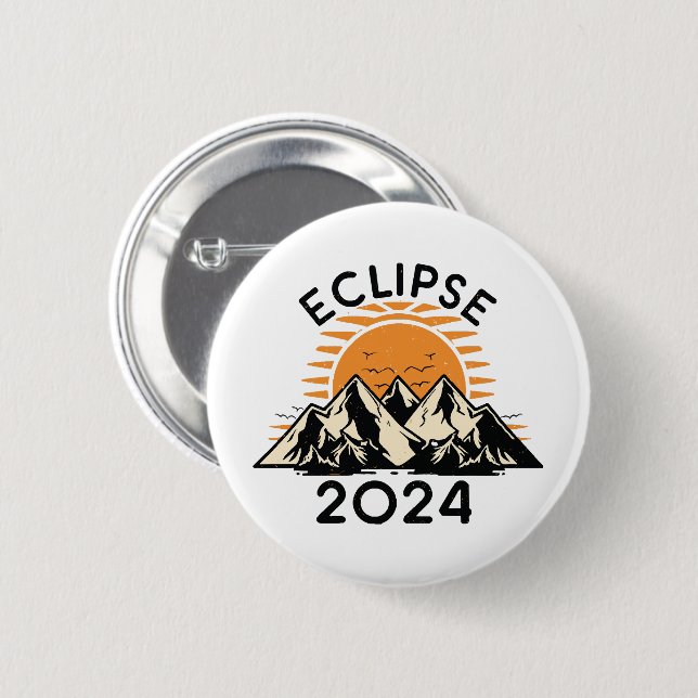 Total Solar Eclipse 2024 2 Inch Round Button (Front & Back)