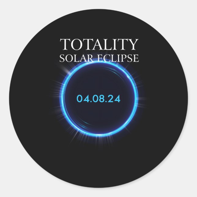 Total Solar Eclipse 2024 America 040824 Astronomy Classic Round Sticker (Front)